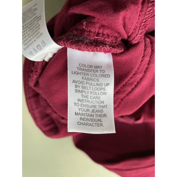 Coldwater Creek Mid Rise Slim Leg Knit Denim Size 10P Pull On Wine Cotton Blend - Picture 6 of 11